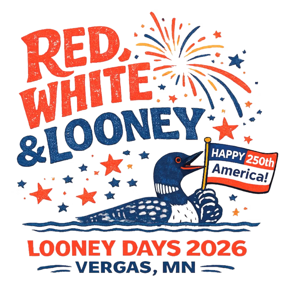 Vergas Looney Days Red White & Looney Logo