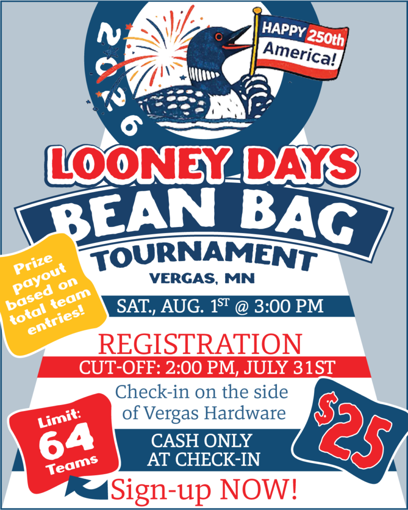 Vergas Community Club Looney Days Bean Bag Tourney Logo