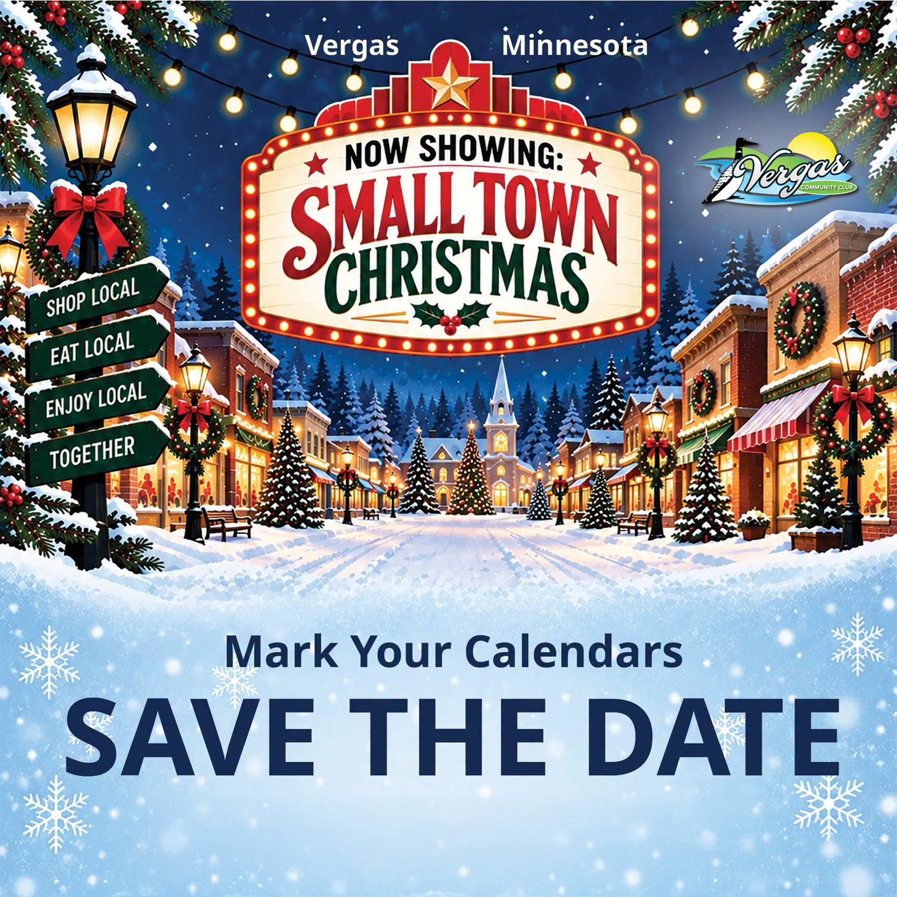 Vergas, MN Small Town Christmas shopping November 28, 2026